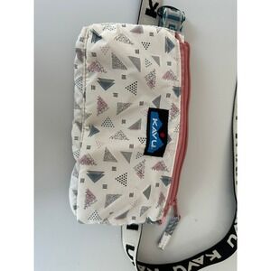 KAVU Belt Bag Fanny Pack Geometric Print Pink Zip Pouch Women